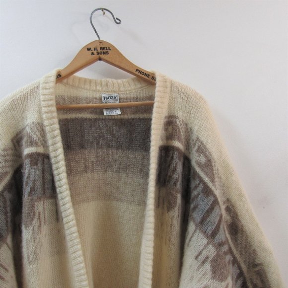 Vintage Iceland Pure Wool Long Cardigan Sweater XXL - Picture 2 of 6